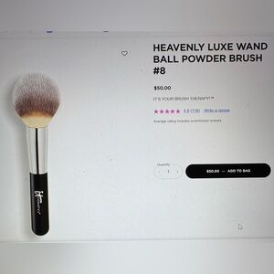 IT Cosmetics Luxe Powder Brush with Black Handle and Cream Bristles